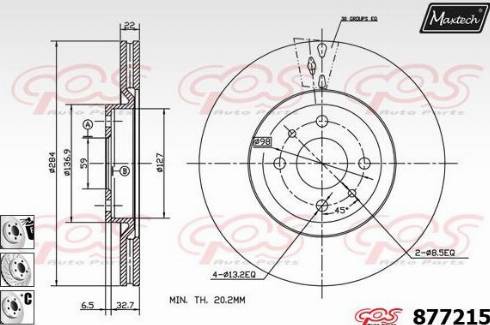 Maxtech 877215.6880 - Disque de frein cwaw.fr