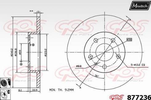 Maxtech 877236.6060 - Disque de frein cwaw.fr