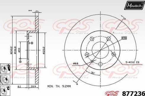 Maxtech 877236.6880 - Disque de frein cwaw.fr