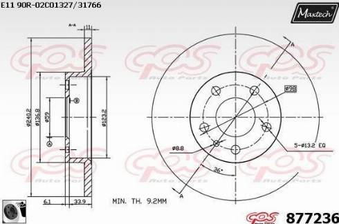 Maxtech 877236.0060 - Disque de frein cwaw.fr