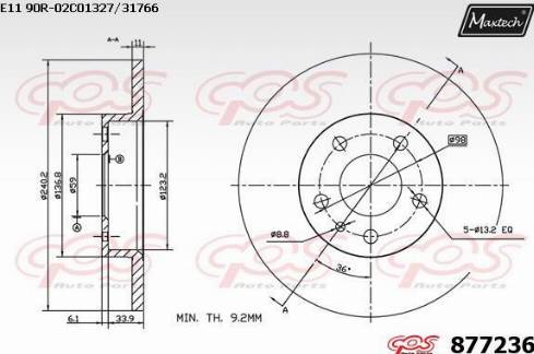 Maxtech 877236.0000 - Disque de frein cwaw.fr