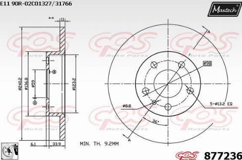 Maxtech 877236.0080 - Disque de frein cwaw.fr