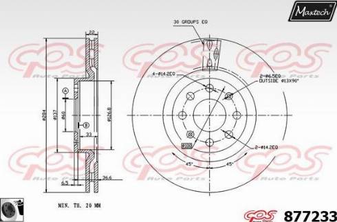 Maxtech 877233.0060 - Disque de frein cwaw.fr