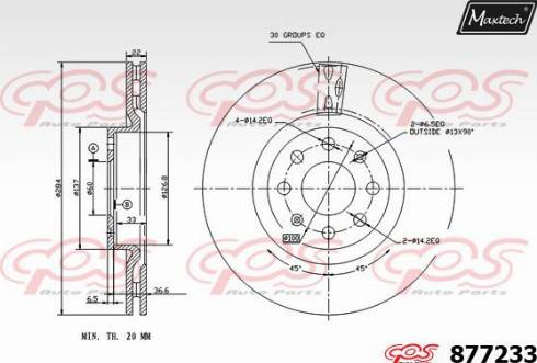 Maxtech 877233.0000 - Disque de frein cwaw.fr