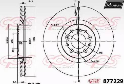 Maxtech 877229.0000 - Disque de frein cwaw.fr