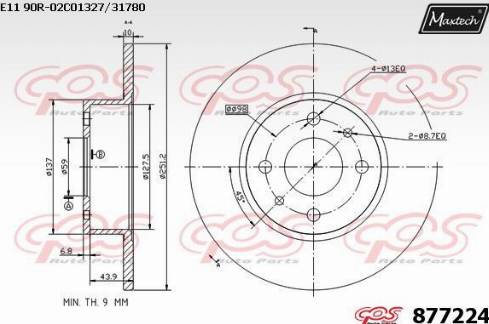 Maxtech 877224.0000 - Disque de frein cwaw.fr