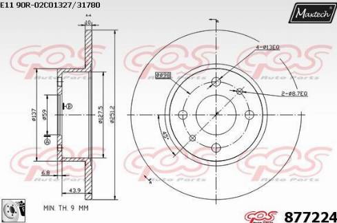 Maxtech 877224.0080 - Disque de frein cwaw.fr