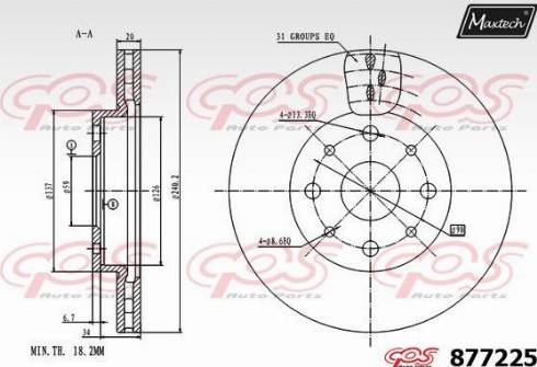 Maxtech 877225.0000 - Disque de frein cwaw.fr