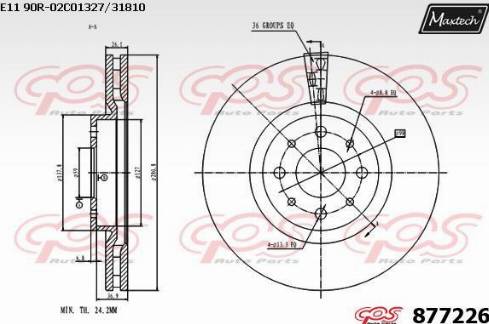 Maxtech 877226.0000 - Disque de frein cwaw.fr