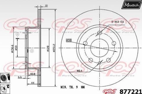 Maxtech 877221.6060 - Disque de frein cwaw.fr