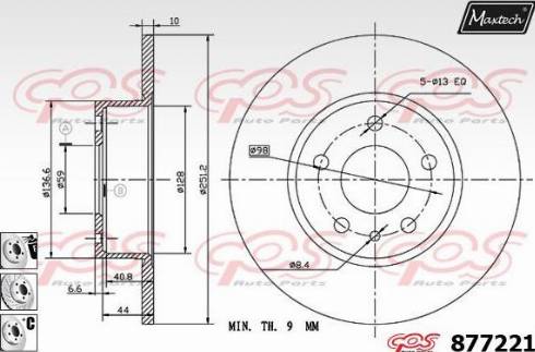 Maxtech 877221.6880 - Disque de frein cwaw.fr