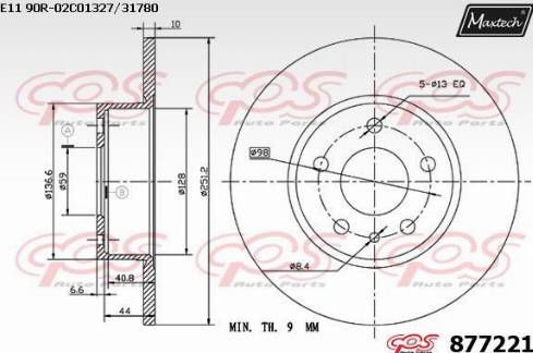 Maxtech 877221.0000 - Disque de frein cwaw.fr