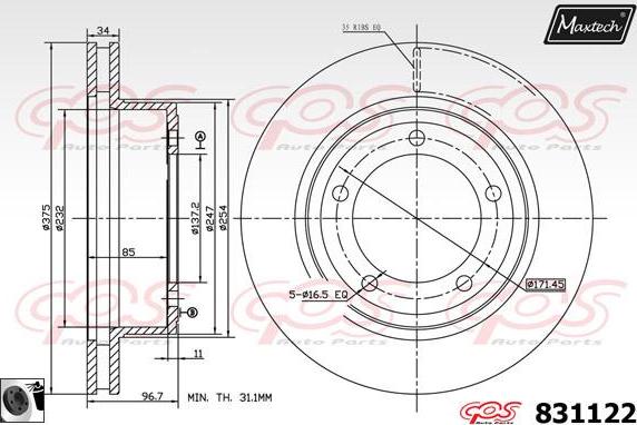 Maxtech 877221 - Disque de frein cwaw.fr