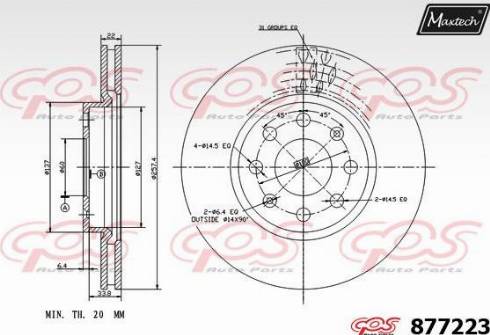 Maxtech 877223.0000 - Disque de frein cwaw.fr