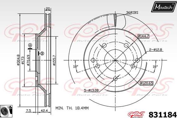 Maxtech 877223 - Disque de frein cwaw.fr