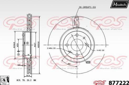 Maxtech 877222.0080 - Disque de frein cwaw.fr