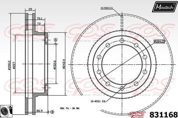 Maxtech 877222 - Disque de frein cwaw.fr