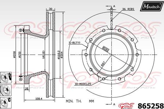 Maxtech 861113 - Disque de frein cwaw.fr