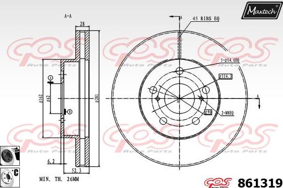 Maxtech 70160054 - Jeu de douilles de guidage, étrier de frein cwaw.fr