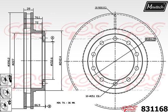 Maxtech 857140 - Disque de frein cwaw.fr