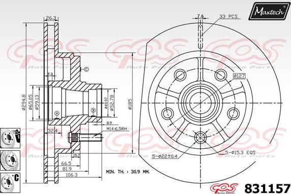 Maxtech 70180431 - Joint d'étanchéité, piston d'étrier de frein cwaw.fr