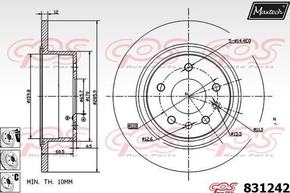 Maxtech 70180057 - Joint d'étanchéité, piston d'étrier de frein cwaw.fr