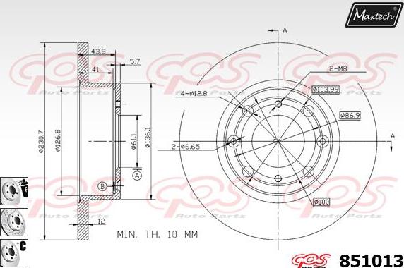 Maxtech 72934013 - Piston, étrier de frein cwaw.fr