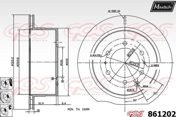 Maxtech 70203040 - Kit de réparation, étrier de frein cwaw.fr