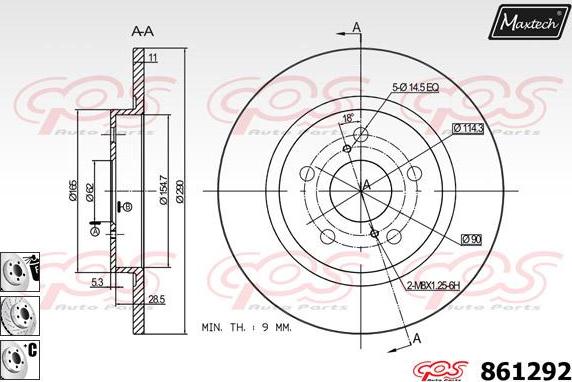 Maxtech 70180107 - Joint d'étanchéité, piston d'étrier de frein cwaw.fr