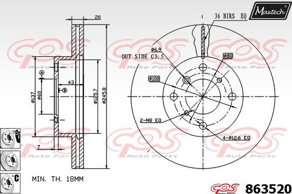 Maxtech 70180184 - Joint d'étanchéité, piston d'étrier de frein cwaw.fr