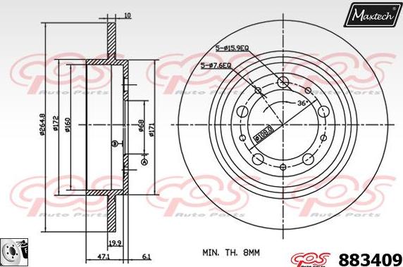 Maxtech 70180394 - Joint d'étanchéité, piston d'étrier de frein cwaw.fr