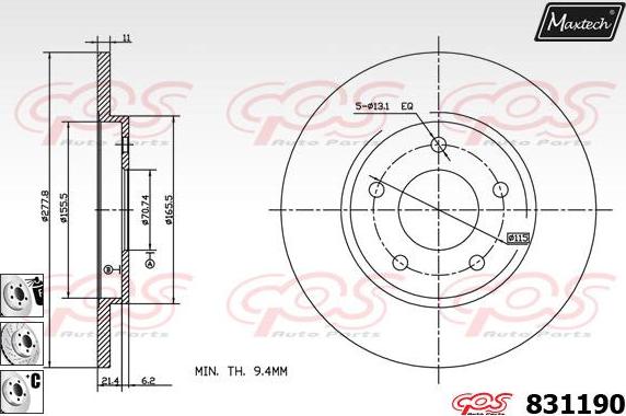 Maxtech 70180395 - Joint d'étanchéité, piston d'étrier de frein cwaw.fr