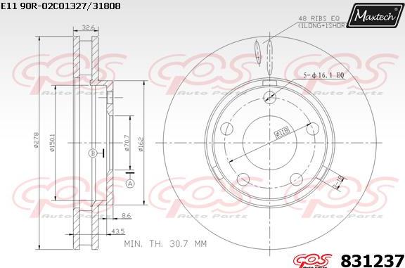 Maxtech 70180346 - Joint d'étanchéité, piston d'étrier de frein cwaw.fr