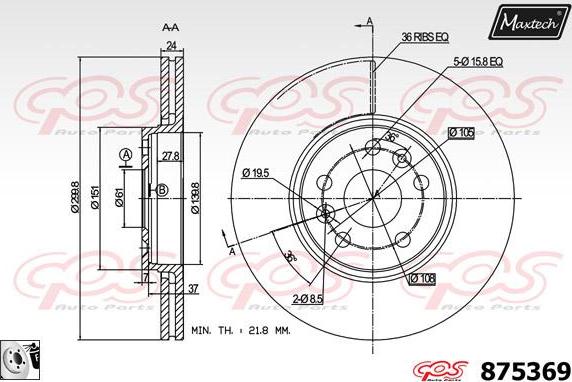 Maxtech 70180340 - Joint d'étanchéité, piston d'étrier de frein cwaw.fr