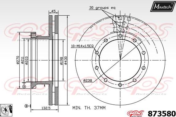 Maxtech 70180358 - Joint d'étanchéité, piston d'étrier de frein cwaw.fr