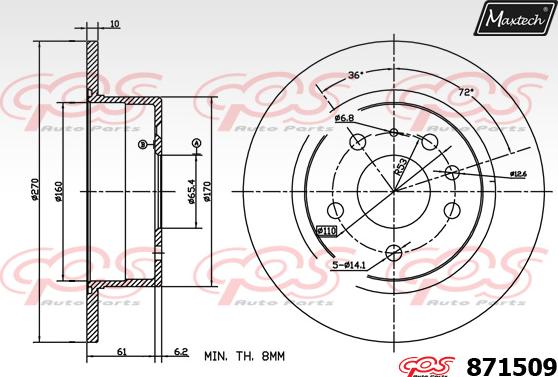 Maxtech 70180365 - Joint d'étanchéité, piston d'étrier de frein cwaw.fr