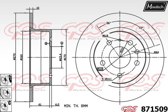 Maxtech 70180381 - Joint d'étanchéité, piston d'étrier de frein cwaw.fr