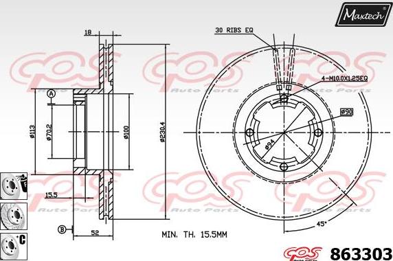 Maxtech 70180383 - Joint d'étanchéité, piston d'étrier de frein cwaw.fr