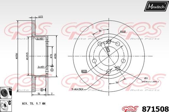 Maxtech 70180382 - Joint d'étanchéité, piston d'étrier de frein cwaw.fr