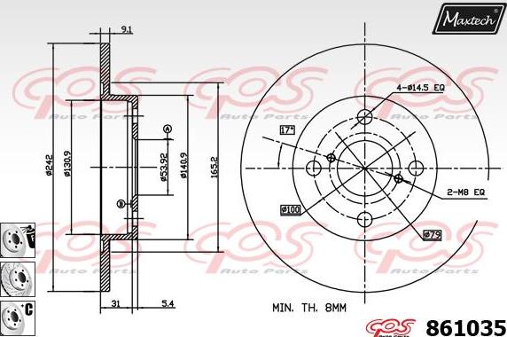 Maxtech 70180335 - Joint d'étanchéité, piston d'étrier de frein cwaw.fr