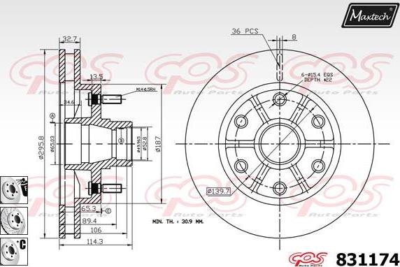 Maxtech 70180338 - Joint d'étanchéité, piston d'étrier de frein cwaw.fr