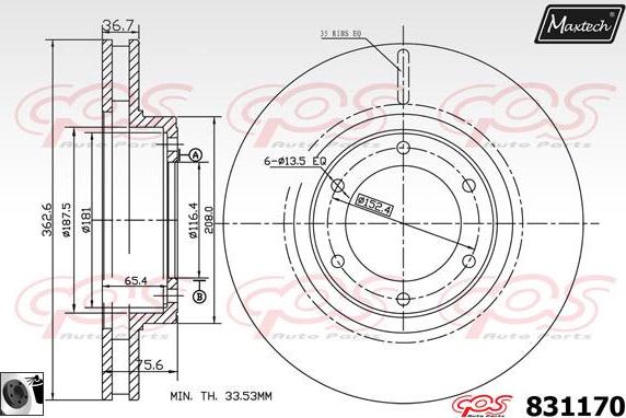 Maxtech 70180333 - Joint d'étanchéité, piston d'étrier de frein cwaw.fr