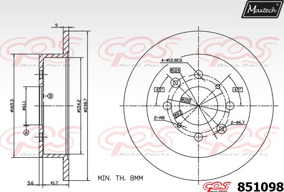 Maxtech 70180374 - Joint d'étanchéité, piston d'étrier de frein cwaw.fr