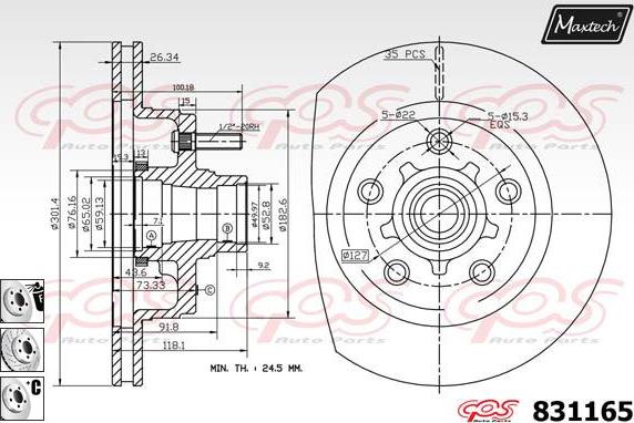 Maxtech 70180375 - Joint d'étanchéité, piston d'étrier de frein cwaw.fr