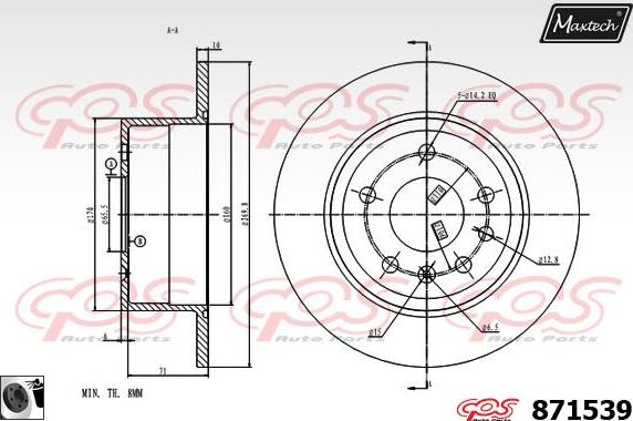 Maxtech 70180370 - Joint d'étanchéité, piston d'étrier de frein cwaw.fr