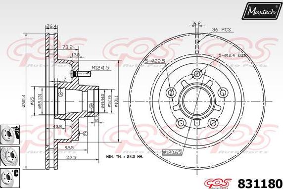 Maxtech 72957048 - Piston, étrier de frein cwaw.fr