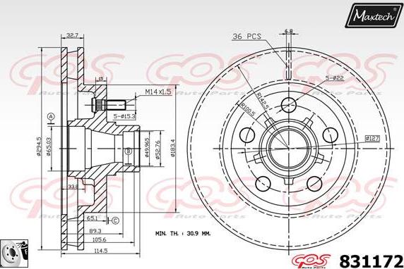 Maxtech 70180268 - Joint d'étanchéité, piston d'étrier de frein cwaw.fr