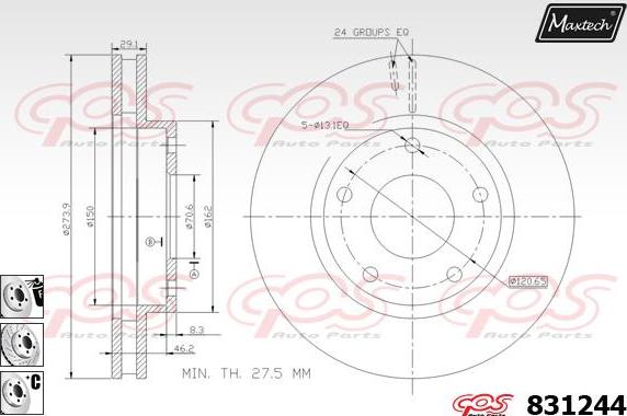 Maxtech 827025 - Disque de frein cwaw.fr