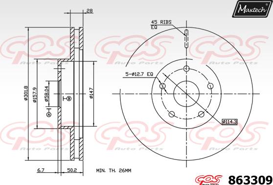 Maxtech 70180226 - Joint d'étanchéité, piston d'étrier de frein cwaw.fr