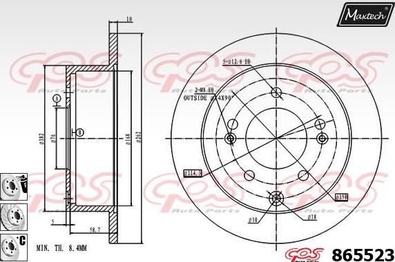 Maxtech 873522 - Disque de frein cwaw.fr